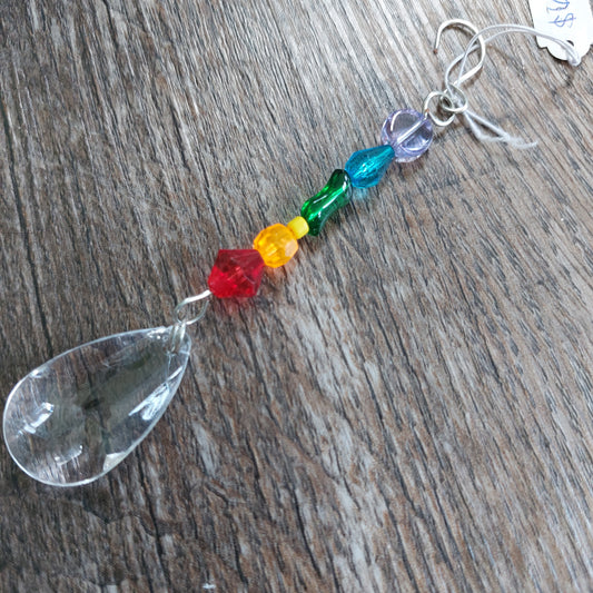 Mixed beads rainbow decoration with prism