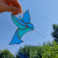 Blue & Teal Hummingbird Sun Catcher