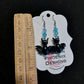 Bat earrings - Halloween, blue crackle agate beads