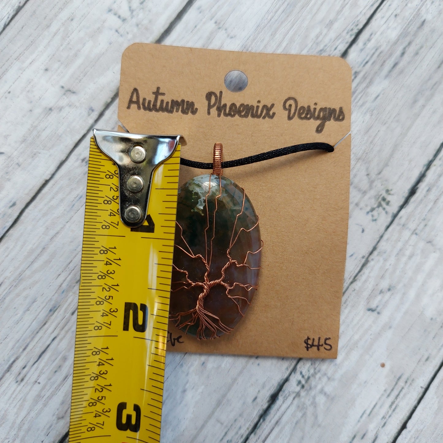 Tree of Life Pendant in Copper Wire on Agate Cabochon | Wire Wrapped Crystal Jewelry